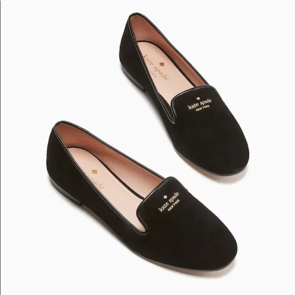 ♠️Kate Spade Signature Claudia Suede Flat Loafer, Black NIB